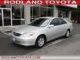 .
2002 Toyota Camry LE
$8213
Call (425) 344-3297
Rodland Toyota
(425) 344-3297
7125 Evergreen Way,
Everett, WA 98203
Due to customer requests we are offering these vehicles PRE AUCTION to the public. These vehicles have no warranty and have no work