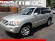 Joe Cecconi's Chrysler Complex
Joe Cecconi's Chrysler Complex
Asking Price: $11,664
CarFax on every vehicle!
Contact at 888-257-4834 for more information!
Click on any image to get more details
2002 Toyota Highlander ( Click here to inquire about this