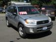 .
2002 Toyota RAV4 4dr
$7900
Call (360) 273-8347
JMJ Automotive
(360) 273-8347
10120 Hwy 12 SW,
Rochester, WA 98579
Great little Toyota! Known for their dependability and long life this guy will not only last but will get great mpg along the way. Contact