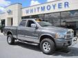 Â .
Â 
2003 Dodge Ram 1500
$18495
Call (717) 428-7540 ext. 392
Whitmoyer Auto Group
(717) 428-7540 ext. 392
1001 East Main St,
Mount Joy, PA 17552
STOP THE SEARCH!!! WOW! 29K MILES!!! LOCAL ONE OWNER BIG HORN EDITION, 5.7L HEMI V8, CHROME MIRRORS, STEP