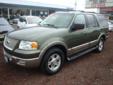 Â .
Â 
2003 Ford Expedition
$12804
Call
Five Star GM Toyota (Five Star Motors, Inc.)
212 S. Boone Street,
Aberdeen, WA 98520
Sale Price Includes $1000.00 Down Payment Match Discount...EDDIE BAUER EDITION..LEATHER SEATS and 4WD!! Split-Fold 3rd Row Seating,