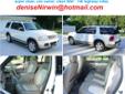 The exterior of this vehicle is VERY GLOSSY, dent free and Very nice all around!Â Â 
The interior is also Very nice and Clean! 2003 Ford Explorer Eddie Bauer $2.350
Engine:
V6 4.0L Flex Fuel
Transmission
AUTOMATIC
Exterior:
White
Interior:
Tan
Mileage: