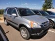 .
2003 Honda CR-V EX
$11900
Call (928) 248-8269 ext. 291
Prescott Honda
(928) 248-8269 ext. 291
3291 Willow Creek Rd,
Prescott, AZ 86301
RECENT TRADE-IN -- CARFAX 1-Owner Vehicle -- call or stop in for more information.
Vehicle Price: 11900
Odometer: