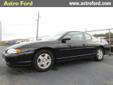 Â .
Â 
2004 Chevrolet Monte Carlo
$6950
Call (228) 207-9806 ext. 159
Astro Ford
(228) 207-9806 ext. 159
10350 Automall Parkway,
D'Iberville, MS 39540
Cold ac and all power options work.
Vehicle Price: 6950
Mileage: 110110
Engine: Gas V6 3.8L/231
Body Style: