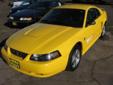 Â .
Â 
2004 Ford Mustang
$8998
Call 503-623-6686
McMullin Motors
503-623-6686
812 South East Jefferson,
Dallas, OR 97338
Vehicle Price: 8998
Mileage: 83608
Engine: Gas V6 3.9L/232
Body Style: Coupe
Transmission: Automatic
Exterior Color: Yellow
Drivetrain: