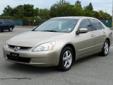 Florida Fine Cars
2004 HONDA ACCORD EX Pre-Owned
$7,999
CALL - 877-804-6162
(VEHICLE PRICE DOES NOT INCLUDE TAX, TITLE AND LICENSE)
Condition
Used
Exterior Color
GOLD
Stock No
51698
Transmission
Automatic
Model
ACCORD
Engine
6 Cyl.
Year
2004
Make
HONDA