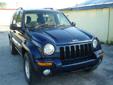 2004 Jeep Liberty 4dr Limited
Exterior Blue. InteriorBlack.
96,767 Miles.
4 doors
Rear Wheel Drive
SUV
Contact Ideal Used Cars, Inc 239-337-0039
2733 Fowler St, Fort Myers, FL, 33901
Vehicle Description
fi16CP hm5GKR ex69QS by17JV