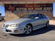 Â .
Â 
2004 Pontiac GTO 5.7L LS1 Sport Coupe
$10997
Call (254) 870-1608 ext. 30
Benny Boyd Copperas Cove
(254) 870-1608 ext. 30
2623 East Hwy 190,
Copperas Cove , TX 76522
This GTO is a 1 Owner w/a clean CarFax history report. Premium Sound. Easy to use