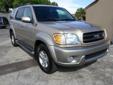 2004 Toyota Sequoia 4dr SR5
Exterior Tan. Interior.
113,270 Miles.
4 doors
Rear Wheel Drive
SUV
Contact Ideal Used Cars, Inc 239-337-0039
2733 Fowler St, Fort Myers, FL, 33901
Vehicle Description
Bad credit? No credit? or Good Credit? WE HAVE FINANCING