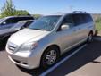 .
2005 Honda Odyssey EX-L
$10674
Call (928) 248-8269 ext. 182
Prescott Honda
(928) 248-8269 ext. 182
3291 Willow Creek Rd,
Prescott, AZ 86301
RECENT TRADE-IN -- call or stop in for more information.
Vehicle Price: 10674
Odometer: 127724
Engine:
Body