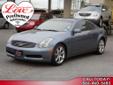 Â .
Â 
2005 Infiniti G G35 Coupe 2D
$18799
Call
Love PreOwned AutoCenter
4401 S Padre Island Dr,
Corpus Christi, TX 78411
Love PreOwned AutoCenter in Corpus Christi, TX treats the needs of each individual customer with paramount concern. We know that you