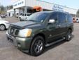 Â .
Â 
2005 Nissan Armada
$13850
Call
Bob Palmer Chancellor Motor Group
2820 Highway 15 N,
Laurel, MS 39440
Contact Ann Edwards @601-580-4800 for Internet Special Quote and more information.
Vehicle Price: 13850
Mileage: 121600
Engine: V8 5.6l
Body Style:
