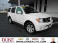 Duke Chevrolet Pontiac Buick Cadillac GMC
2016 North Main Street, Suffolk, Virginia 23434 -- 888-276-0525
2005 Nissan Pathfinder LE Pre-Owned
888-276-0525
Price: $15,960
Call 888-276-0525 for your FREE Carfax Report
Click Here to View All Photos (30)
Call