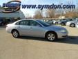Symdon Chevrolet
369 Union Street, Â  Evansville, WI, US -53536Â  -- 877-520-1783
2006 Chevrolet Impala LT
Price: $ 10,834
Call for a free CarFax Report 
877-520-1783
About Us:
Â 
Symdon Chevrolet Pontiac is your Madison area Chevrolet and Pontiac dealer,