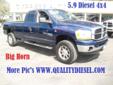 Cypress Auto Center
1160 Grass Valley Hwy, Auburn, California 95603 -- 530-886-8003
2006 Dodge Ram2500 Quad Cab Longbed 5.9 Diesel 4x4 BIG HORN Pre-Owned
530-886-8003
Price: $29,999
You don't have to waste money on new...ANYMORE
Click Here to View All