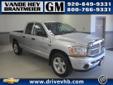 Â .
Â 
2006 Dodge Ram 1500
$14996
Call (920) 482-6244 ext. 96
Vande Hey Brantmeier Chevrolet Pontiac Buick
(920) 482-6244 ext. 96
614 North Madison,
Chilton, WI 53014
This bright silver 2006 Dodge Ram 1500 SLT Quad Cab is great for hauling big things and