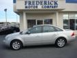Â .
Â 
2006 Ford Five Hundred
$11991
Call (877) 892-0141 ext. 152
The Frederick Motor Company
(877) 892-0141 ext. 152
1 Waverley Drive,
Frederick, MD 21702
This local trade is in excellent condition and priced so low it's hard to say no to! Low miles and