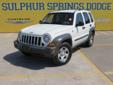 Â .
Â 
2006 Jeep Liberty Sport
$9800
Call (903) 225-2865 ext. 280
Sulphur Springs Dodge
(903) 225-2865 ext. 280
1505 WIndustrial Blvd,
Sulphur Springs, TX 75482
WOW!! This Liberty has a clean vehicle history report. Sport Bucket Front Seats. Power Windows,