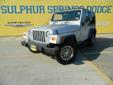 Â .
Â 
2006 Jeep Wrangler Sport Right Hand Drive
$15900
Call (903) 225-2865 ext. 50
Sulphur Springs Dodge
(903) 225-2865 ext. 50
1505 WIndustrial Blvd,
Sulphur Springs, TX 75482
We take great pride in the quality of our pre-owned vehicles. Before a car or