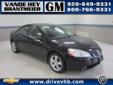 Â .
Â 
2006 Pontiac G6
$10496
Call (920) 482-6244 ext. 206
Vande Hey Brantmeier Chevrolet Pontiac Buick
(920) 482-6244 ext. 206
614 North Madison,
Chilton, WI 53014
This beautiful black Pontiac G6 GT is a local trade with no accidents. This vehicle has been