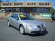 Price: $8995
Make: Pontiac
Model: G6
Color: Silver
Year: 2006
Mileage: 83456
Check out this Silver 2006 Pontiac G6 Base with 83,456 miles. It is being listed in Turlock, CA on EasyAutoSales.com.
Source: