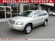 Â .
Â 
2006 Toyota Highlander V6 4WD Limited w/3rd Row
$18547
Call
Rodland Toyota
7125 Evergreen Way,
Everett, WA 98203
***2006 Toyota Highlander LIMITED*** 4 WHEEL DRIVE, 3RD ROW SEATING, ALLOY WHEELS and TRACTION CONTROL. The Toyota Highlander is the