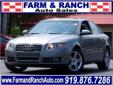 Farm & Ranch Auto Sales
4328 Louisburg Rd., Â  Raleigh, NC, US -27604Â  -- 919-876-7286
2007 Audi A4 2.0T
Farm & Ranch Auto Sales
Price: $ 17,990
Click here for finance approval 
919-876-7286
Â 
Contact Information:
Â 
Vehicle Information:
Â 
Farm & Ranch Auto