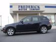 Â .
Â 
2007 BMW X3
$20994
Call (301) 710-5035 ext. 37
The Frederick Motor Company
(301) 710-5035 ext. 37
1 Waverley Drive,
Frederick, MD 21702
Just traded! The previous owner just had all required maintenance done and needs nothing. This vehicle is