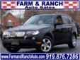 Farm & Ranch Auto Sales
4328 Louisburg Rd., Â  Raleigh, NC, US -27604Â  -- 919-876-7286
2007 BMW X3
Farm & Ranch Auto Sales
Price: $ 18,995
Click here for finance approval 
919-876-7286
Â 
Contact Information:
Â 
Vehicle Information:
Â 
Farm & Ranch Auto
