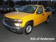 Â .
Â 
2007 Chevrolet Colorado
$9880
Call (877) 638-8845 ext. 62
Kia of Anderson
(877) 638-8845 ext. 62
5281 highway 76,
Pendleton, SC 29670
Please call us for more information.
Vehicle Price: 9880
Mileage: 87066
Engine: Gas 4-Cyl 2.9L/177
Body Style: