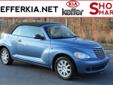 Keffer Kia
271 West Plaza Dr., Mooresville, North Carolina 28117 -- 888-722-8354
2007 Chrysler PT Cruiser Convertible Pre-Owned
888-722-8354
Price: $9,599
Call and Schedule a Test Drive Today!
Click Here to View All Photos (17)
Call and Schedule a Test
