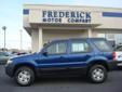 Â .
Â 
2007 Ford Escape
$7993
Call (877) 892-0141 ext. 12
The Frederick Motor Company
(877) 892-0141 ext. 12
1 Waverley Drive,
Frederick, MD 21702
If you are looking for a fuel efficient suv then this is the vehicle for you. This is a well maintained local