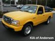 Â .
Â 
2007 Ford Ranger
$11859
Call (877) 638-8845 ext. 65
Kia of Anderson
(877) 638-8845 ext. 65
5281 highway 76,
Pendleton, SC 29670
Please call us for more information.
Vehicle Price: 11859
Mileage: 53208
Engine: Gas I4 2.3L/140
Body Style: Pickup