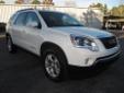 Â .
Â 
2007 GMC Acadia FWD 4dr SLT
$19990
Call (877) 295-5622 ext. 136
Gatorland Acura Kia
(877) 295-5622 ext. 136
3435 N Main St.,
Gainesville, FL 32609
2007 GMC Acadia FWD SLT
Priced to Sell Quick!!!
Two-Tone Leather Interior
Clean Car Fax
Options
3rd row