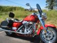 A very clean and well kept, local 2 owner Screamin' Eagle CVO Road King!
This Screamin' Eagle Road King is straight from Harley-Davidson's Custom Vehicle Operations. Finished in a brilliant Razor Red with Gold Leaf Graphics and nicely accessorized with: