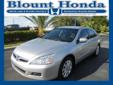 Â .
Â 
2007 Honda Accord Sdn
$13995
Call 352-326-2688
Blount Honda
352-326-2688
8865 US Highway 441,
Leesburg, FL 32798
Certified Honda - Priced below market average with a Honda Warranty included.. This Accord is loaded with Sunroof and Leather.. Blount