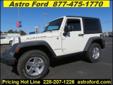 .
2007 Jeep Wrangler
$17700
Call (228) 207-9806 ext. 328
Astro Ford
(228) 207-9806 ext. 328
10350 Automall Parkway,
D'Iberville, MS 39540
For Additional Information concerning any details about this particular vehicle please, call DESTINEE BARBOUR at