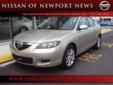 Â .
Â 
2007 Mazda Mazda3
$12593
Call (888) 692-6988 ext. 9
Nissan of Newport News
(888) 692-6988 ext. 9
12925 Jefferson Avenue,
Newport News, VA 23608
***ONE OWNER * CLEAN CARFAX and Manager's Special. There's no substitute for a Mazda! In a class by