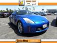 Â .
Â 
2007 Nissan 350Z
$19541
Call 714-916-5130
Orange Coast Fiat
714-916-5130
2524 Harbor Blvd,
Costa Mesa, Ca 92626
Please call for more information.
Vehicle Price: 19541
Mileage: 44995
Engine: Gas V6 3.5L/214
Body Style: Coupe
Transmission: Manual
