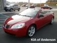 Â .
Â 
2007 Pontiac G6
$14480
Call (877) 638-8845 ext. 70
Kia of Anderson
(877) 638-8845 ext. 70
5281 highway 76,
Pendleton, SC 29670
Please call us for more information.
Vehicle Price: 14480
Mileage: 67309
Engine: Gas V6 3.5L/214
Body Style: Convertible