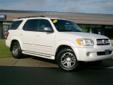 2007 TOYOTA SEQUOIA LIMITED
$14,968
Phone:
Toll-Free Phone: 8778102826
Year
2007
Interior
Make
TOYOTA
Mileage
140826 
Model
SEQUOIA 
Engine
Color
SUPER WHITE
VIN
5TDZT38A77S292914
Stock
Warranty
Unspecified
Description
Traction Control, Stability Control,
