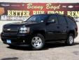 Â .
Â 
2008 Chevrolet Tahoe LT w/2LT
$27000
Call (806) 853-9631 ext. 148
Benny Boyd Lamesa
(806) 853-9631 ext. 148
1611 Lubbock Hwy,
Lamesa, TX 79331
This Tahoe is a 1 Owner in great condition. Non-Smoker. LOW MILES! Just 46676. Rear A/C & Heat. Premium