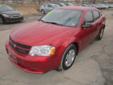 Price: $8999
Make: Dodge
Model: Avenger
Color: Red
Year: 2008
Mileage: 0
Check out this Red 2008 Dodge Avenger SE with 0 miles. It is being listed in Ithaca, NY on EasyAutoSales.com.
Source: