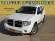 Â .
Â 
2008 Dodge Durango Limited
$14500
Call (903) 225-2865 ext. 83
Sulphur Springs Dodge
(903) 225-2865 ext. 83
1505 WIndustrial Blvd,
Sulphur Springs, TX 75482
This Durango is a 1 owner in Great Condition. Non-Smoker. 3rd Row Seat. Rear entertainment