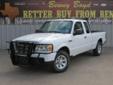 Â .
Â 
2008 Ford Ranger
$15777
Call (855) 417-2309 ext. 506
Benny Boyd CDJ
(855) 417-2309 ext. 506
You Will Save Thousands....,
Lampasas, TX 76550
This Ranger is a 1 Owner with a Clean Vehicle History report. Low Miles!!! 27537. Premium Sound w/Ipod