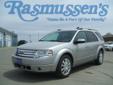 Â .
Â 
2008 Ford Taurus X
$20000
Call 712-732-1310
Rasmussen Ford
712-732-1310
1620 North Lake Avenue,
Storm Lake, IA 50588
The Taurus X fits into the Ford product lineup above the five-seater Ford Edge crossover and under the upcoming 2009 Ford Flex. It