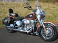 A 105th Anniversary Heritage Softail, finished in Copper Pearl & Vivid Black.
A 96" 6-Speed, 105th Anniversary Softail, with 17,715 miles. Equipped with Profile Laced Wheels, Factory Security and well accessorized with:
Mustang Touring Saddle
Mustang