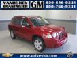 Â .
Â 
2008 Jeep Compass
$16878
Call (920) 482-6244 ext. 97
Vande Hey Brantmeier Chevrolet Pontiac Buick
(920) 482-6244 ext. 97
614 North Madison,
Chilton, WI 53014
The Jeep Compass is a car-based vehicle that's enjoyable to drive and comes with all-wheel