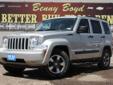 Â .
Â 
2008 Jeep Liberty Sport
$18409
Call (806) 553-7962 ext. 67
Benny Boyd Lubbock
(806) 553-7962 ext. 67
5721 Frankford Ave,
Lubbock, TX 79424
This Liberty is a 1 Owner w/a clean CarFax history report. Non-Smoker. LOW MILES! Just 15042. Premium Sound.