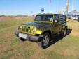 Orr Honda
4602 St. Michael Dr., Texarkana, Texas 75503 -- 903-276-4417
2008 Jeep Wrangler Unlimited Sahara-Four Wheel Drive Pre-Owned
903-276-4417
Price: $24,877
Ask About our Financing Options!
Click Here to View All Photos (24)
All of our Vehicles are